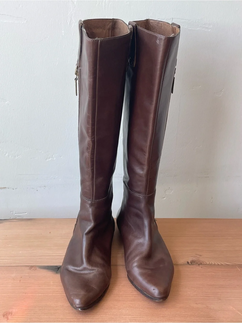 VINTAGE KORS by Michael Kors Brown Leather Riding Boots 9.5